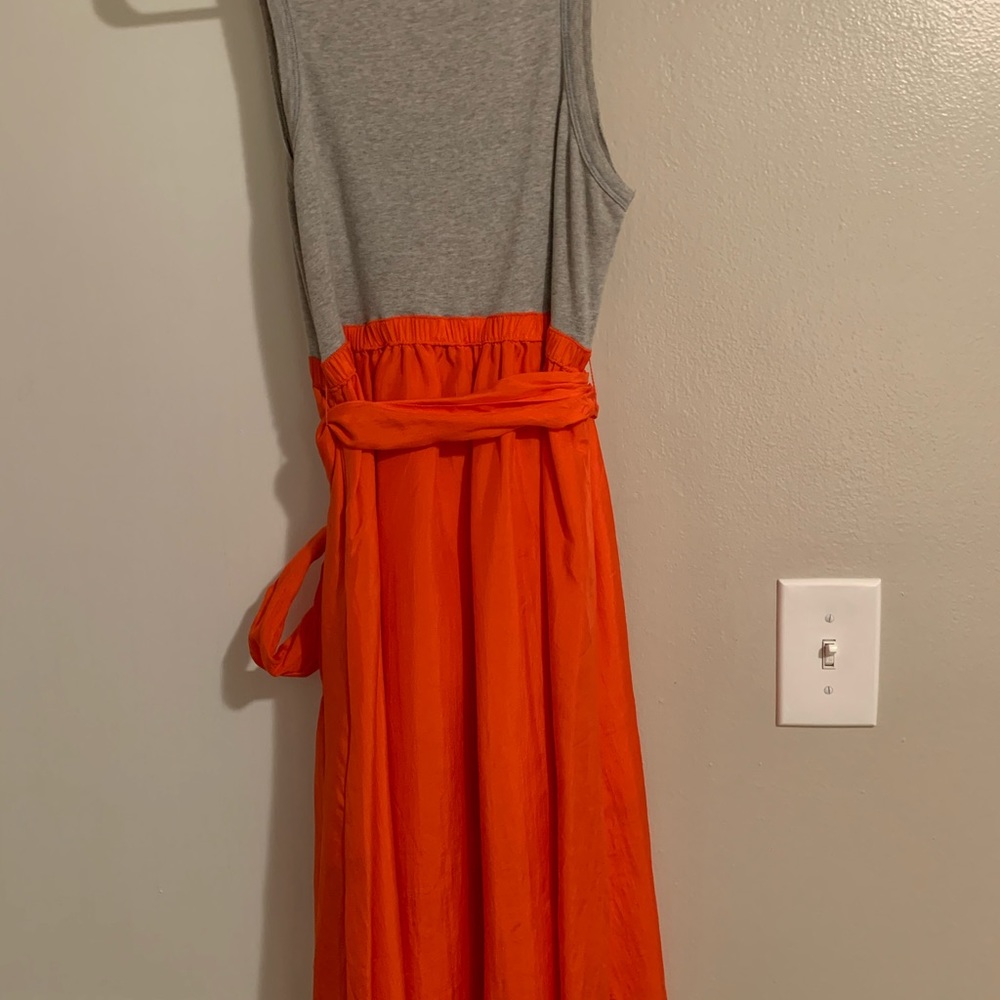 Anthropologie Gray & Orange Midi Tank Dress - Picture 4 of 4